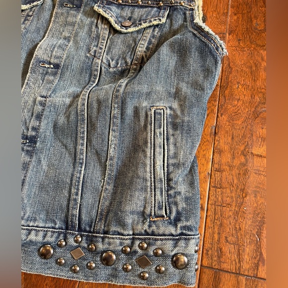 DENIM & SUPPLY RALPH LAUREN Relaxed Trucker Distressed Denim vest size L - Picture 3 of 13